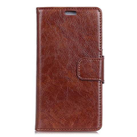 Funda de Cuero Cartera con Soporte Carcasa para Alcatel 3 Marron