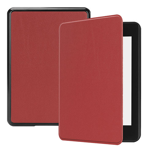 Funda de Cuero Cartera con Soporte Carcasa para Amazon Kindle Paperwhite 6 inch Rojo Rosa