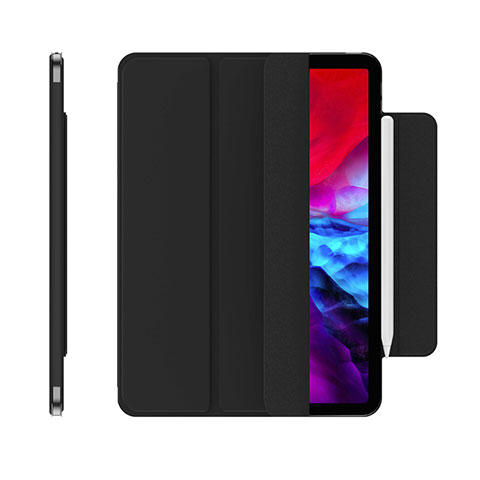 Funda de Cuero Cartera con Soporte Carcasa para Apple iPad Pro 12.9 (2020) Negro