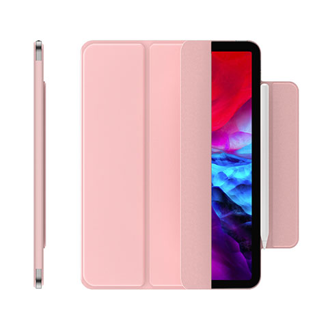 Funda de Cuero Cartera con Soporte Carcasa para Apple iPad Pro 12.9 (2020) Oro Rosa