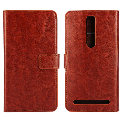 Funda de Cuero Cartera con Soporte Carcasa para Asus Zenfone 2 ZE551ML ZE550ML Marron