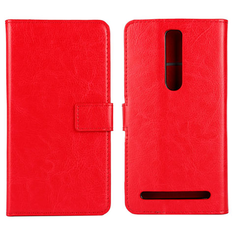 Funda de Cuero Cartera con Soporte Carcasa para Asus Zenfone 2 ZE551ML ZE550ML Rojo