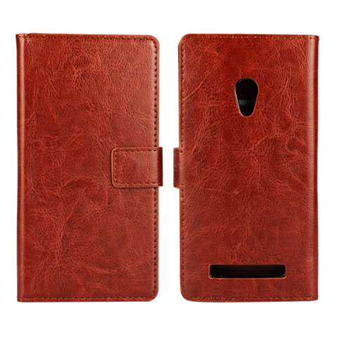 Funda de Cuero Cartera con Soporte Carcasa para Asus Zenfone 5 Marron