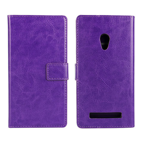 Funda de Cuero Cartera con Soporte Carcasa para Asus Zenfone 5 Morado