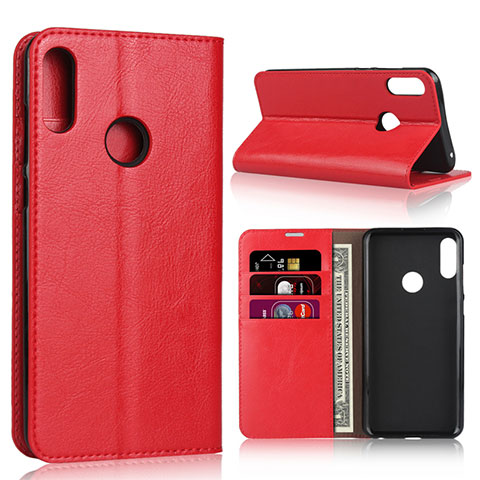 Funda de Cuero Cartera con Soporte Carcasa para Asus Zenfone Max Pro M2 ZB631KL Rojo