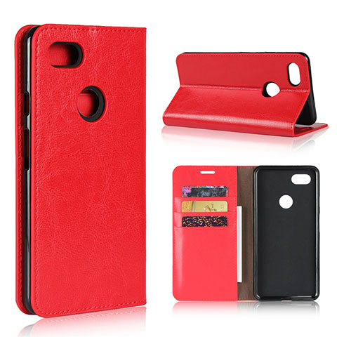 Funda de Cuero Cartera con Soporte Carcasa para Google Pixel 3 XL Rojo