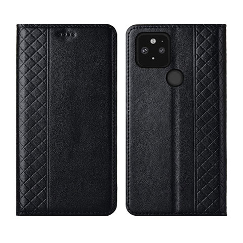 Funda de Cuero Cartera con Soporte Carcasa para Google Pixel 5 Negro