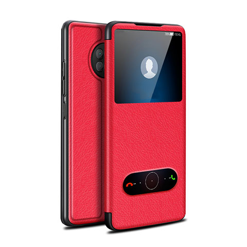 Funda de Cuero Cartera con Soporte Carcasa para Huawei Enjoy 20 Plus 5G Rojo