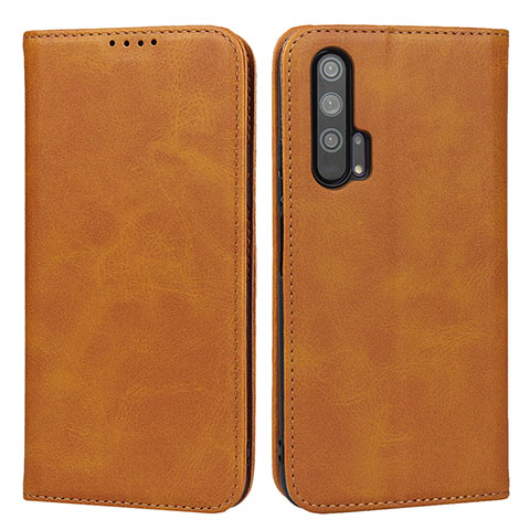 Funda de Cuero Cartera con Soporte Carcasa para Huawei Honor 20 Pro Naranja