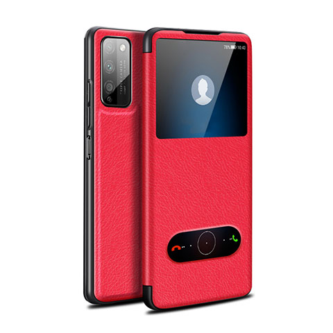 Funda de Cuero Cartera con Soporte Carcasa para Huawei Honor 30 Lite 5G Rojo