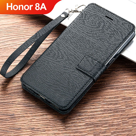 Funda de Cuero Cartera con Soporte Carcasa para Huawei Honor 8A Negro