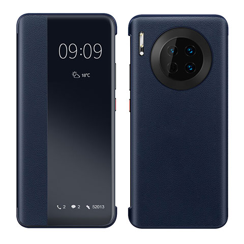 Funda de Cuero Cartera con Soporte Carcasa para Huawei Mate 30E Pro 5G Azul