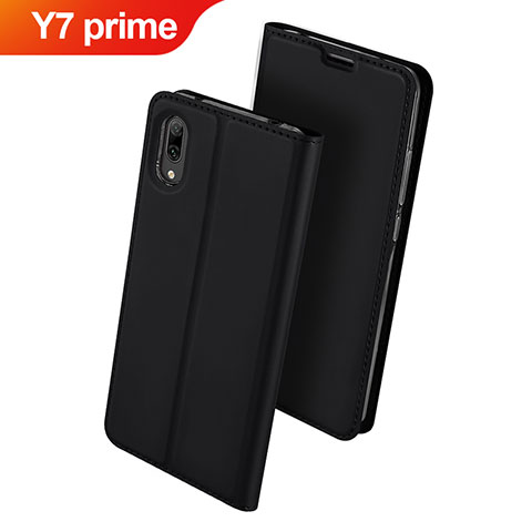 Funda de Cuero Cartera con Soporte Carcasa para Huawei Y7 Prime (2019) Negro