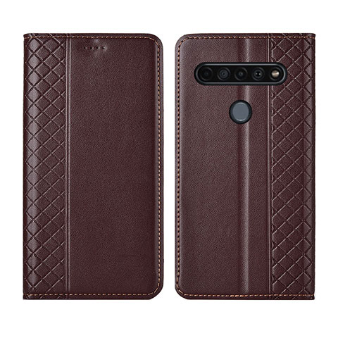 Funda de Cuero Cartera con Soporte Carcasa para LG K41S Marron