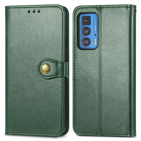 Funda de Cuero Cartera con Soporte Carcasa para Motorola Moto Edge S Pro 5G Verde