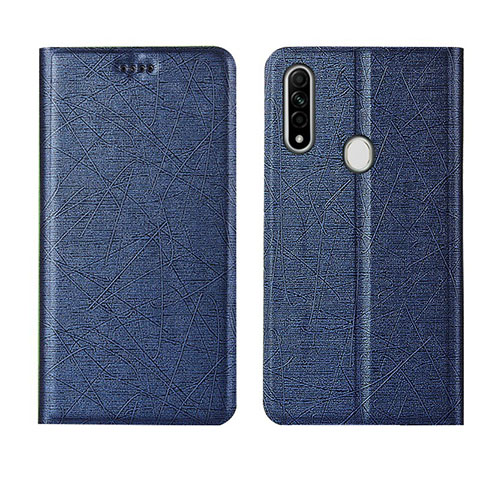 Funda de Cuero Cartera con Soporte Carcasa para Oppo A31 Azul