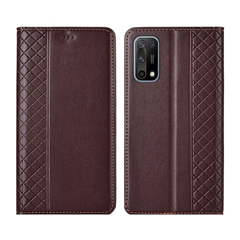 Funda de Cuero Cartera con Soporte Carcasa para Oppo K7x 5G Marron