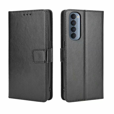 Funda de Cuero Cartera con Soporte Carcasa para Oppo Reno4 Pro 4G Negro