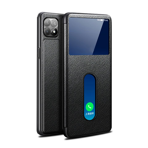 Funda de Cuero Cartera con Soporte Carcasa para Oppo Reno4 SE 5G Negro