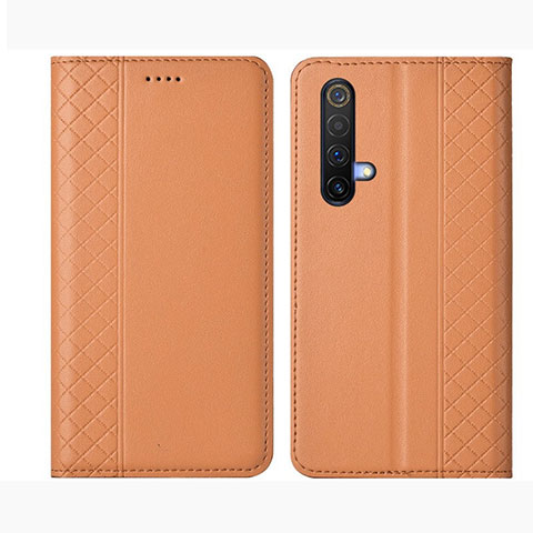 Funda de Cuero Cartera con Soporte Carcasa para Realme X50 5G Naranja