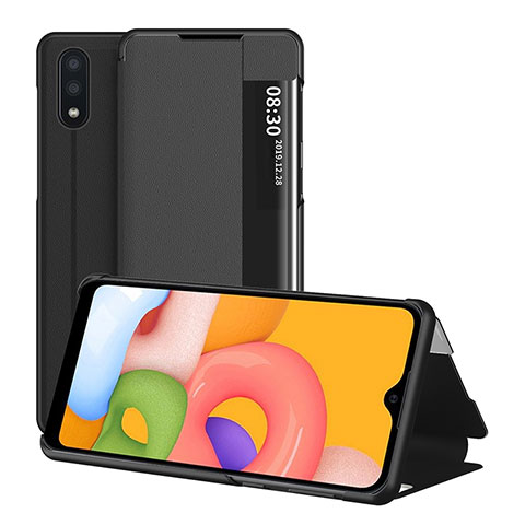 Funda de Cuero Cartera con Soporte Carcasa para Samsung Galaxy A01 SM-A015 Negro