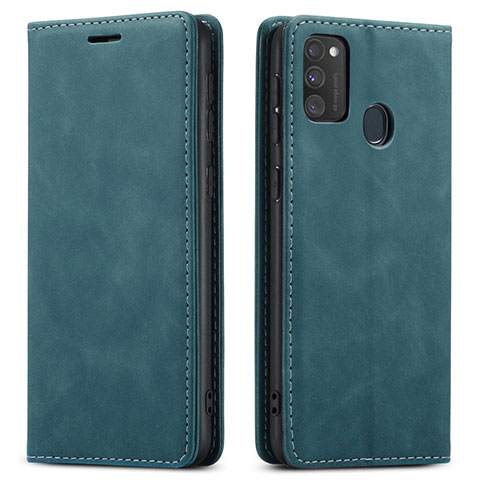 Funda de Cuero Cartera con Soporte Carcasa para Samsung Galaxy M21 Azul