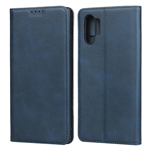 Funda de Cuero Cartera con Soporte Carcasa para Samsung Galaxy Note 10 Plus 5G Azul