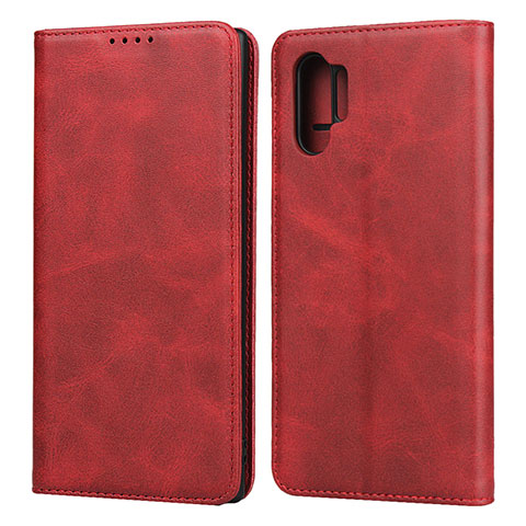Funda de Cuero Cartera con Soporte Carcasa para Samsung Galaxy Note 10 Plus Rojo