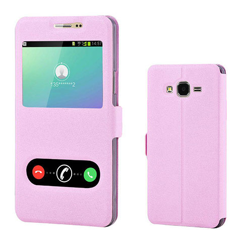 Funda de Cuero Cartera con Soporte Carcasa para Samsung Galaxy On7 Pro Rosa