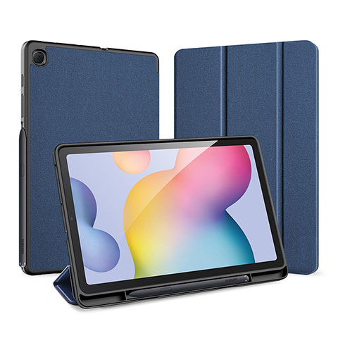 Funda de Cuero Cartera con Soporte Carcasa para Samsung Galaxy Tab S6 Lite 10.4 SM-P610 Azul