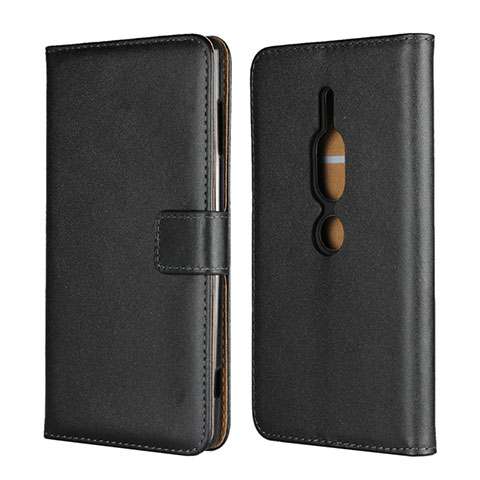 Funda de Cuero Cartera con Soporte Carcasa para Sony Xperia XZ2 Premium Negro