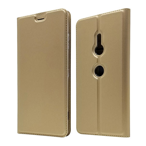 Funda de Cuero Cartera con Soporte Carcasa para Sony Xperia XZ3 Oro