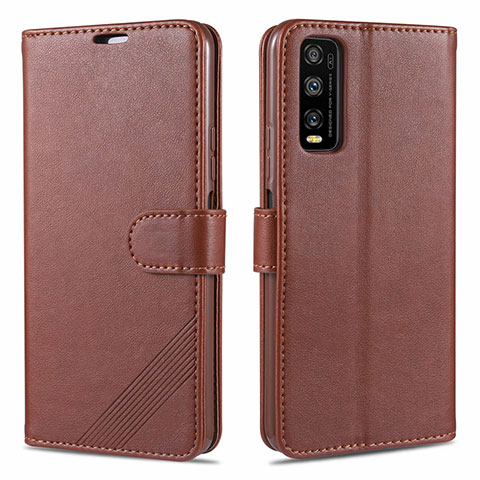 Funda de Cuero Cartera con Soporte Carcasa para Vivo Y11s Marron