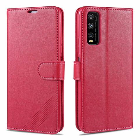 Funda de Cuero Cartera con Soporte Carcasa para Vivo Y20 Rojo