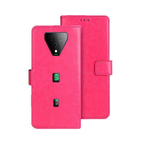 Funda de Cuero Cartera con Soporte Carcasa para Xiaomi Black Shark 3 Pro Rosa Roja