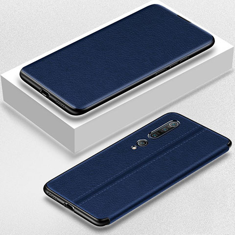 Funda de Cuero Cartera con Soporte Carcasa para Xiaomi Mi 10 Pro Azul