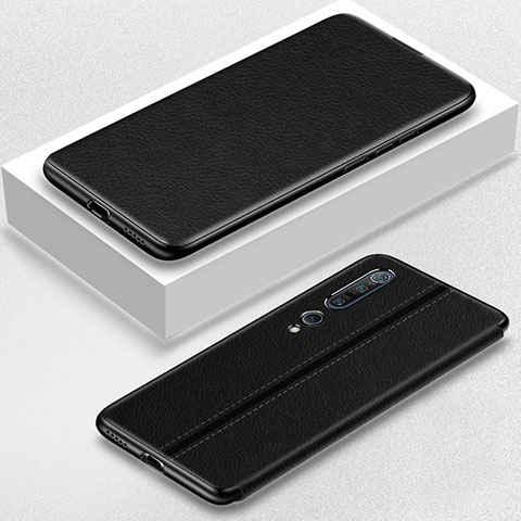Funda de Cuero Cartera con Soporte Carcasa para Xiaomi Mi 10 Pro Negro