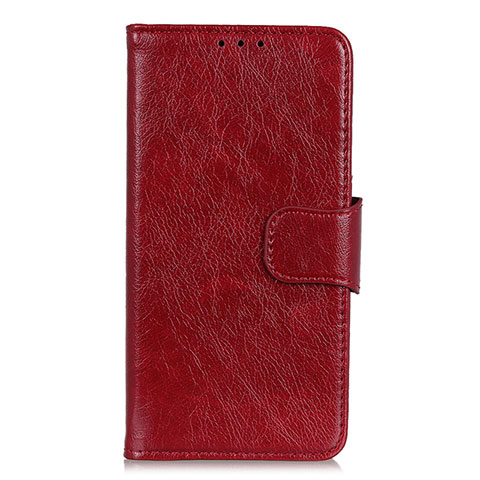 Funda de Cuero Cartera con Soporte Carcasa para Xiaomi Redmi Note 9 Pro Rojo Rosa