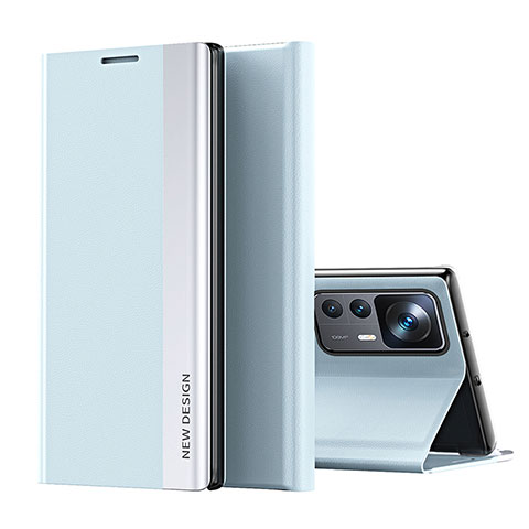 Funda de Cuero Cartera con Soporte Carcasa Q01H para Xiaomi Mi 12T 5G Azul Cielo