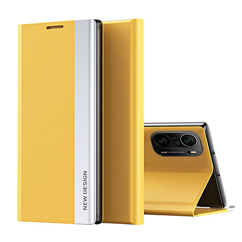 Funda de Cuero Cartera con Soporte Carcasa Q01H para Xiaomi Poco F3 5G Amarillo