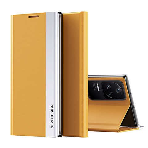 Funda de Cuero Cartera con Soporte Carcasa Q01H para Xiaomi Poco F4 5G Amarillo