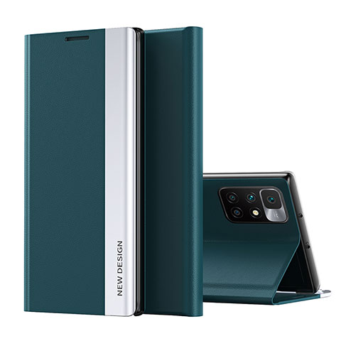 Funda de Cuero Cartera con Soporte Carcasa Q01H para Xiaomi Redmi 10 4G Verde