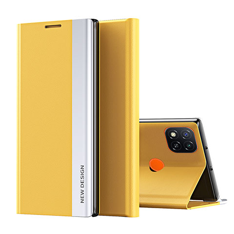 Funda de Cuero Cartera con Soporte Carcasa Q01H para Xiaomi Redmi 9 India Amarillo