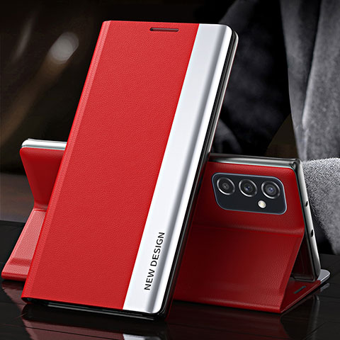 Funda de Cuero Cartera con Soporte Carcasa Q03H para Samsung Galaxy M52 5G Rojo