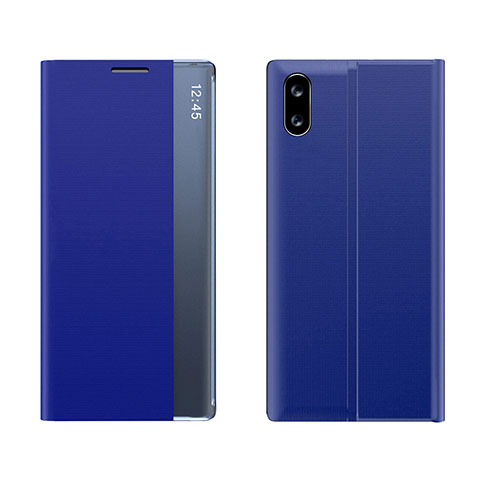 Funda de Cuero Cartera con Soporte Carcasa Q04H para Xiaomi Redmi 9i Azul