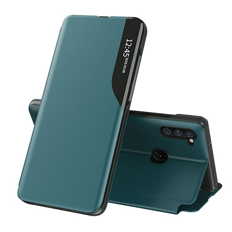 Funda de Cuero Cartera con Soporte Carcasa QH1 para Samsung Galaxy A11 Verde