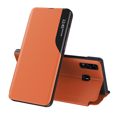 Funda de Cuero Cartera con Soporte Carcasa QH1 para Samsung Galaxy A30 Naranja