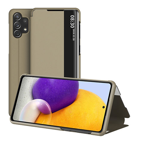 Funda de Cuero Cartera con Soporte Carcasa QH1 para Samsung Galaxy A32 5G Oro