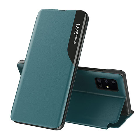 Funda de Cuero Cartera con Soporte Carcasa QH1 para Samsung Galaxy A51 4G Verde