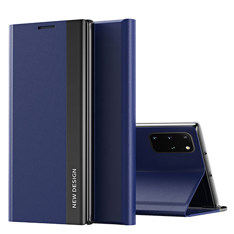 Funda de Cuero Cartera con Soporte Carcasa QH1 para Samsung Galaxy S20 Plus Azul